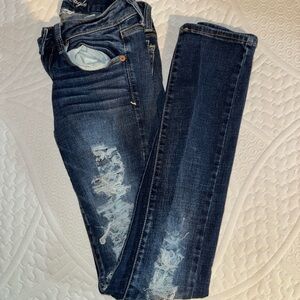 Women's American Eagle Blue Distressed Jeans